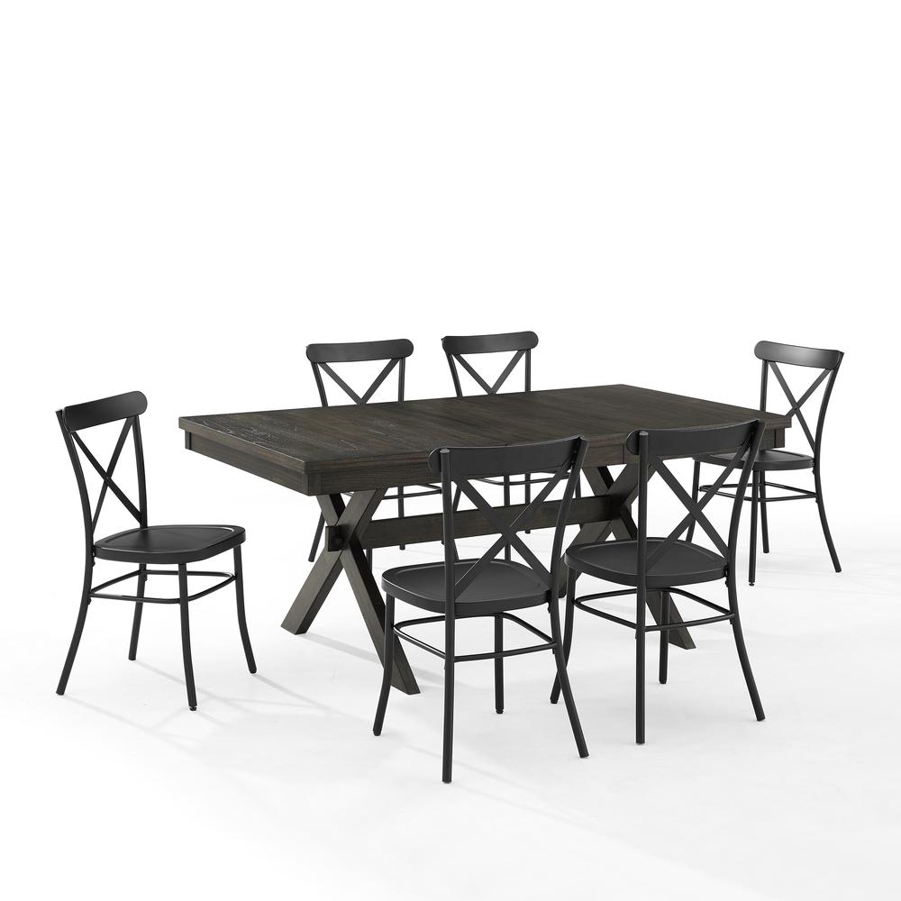 Hayden 7-Piece Dining Table Set For 6 W/Camille Chairs - Table & 6 Chairs