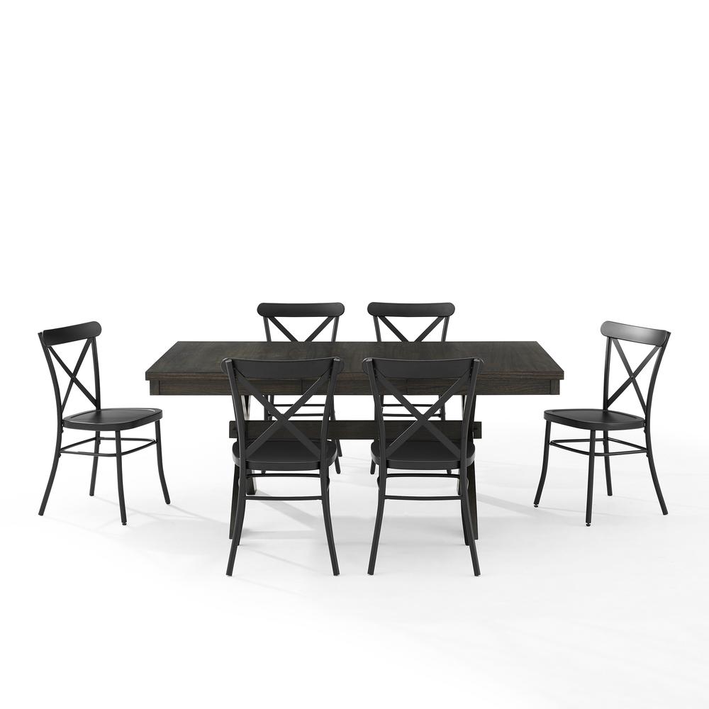 Hayden 7-Piece Dining Table Set For 6 W/Camille Chairs - Table & 6 Chairs