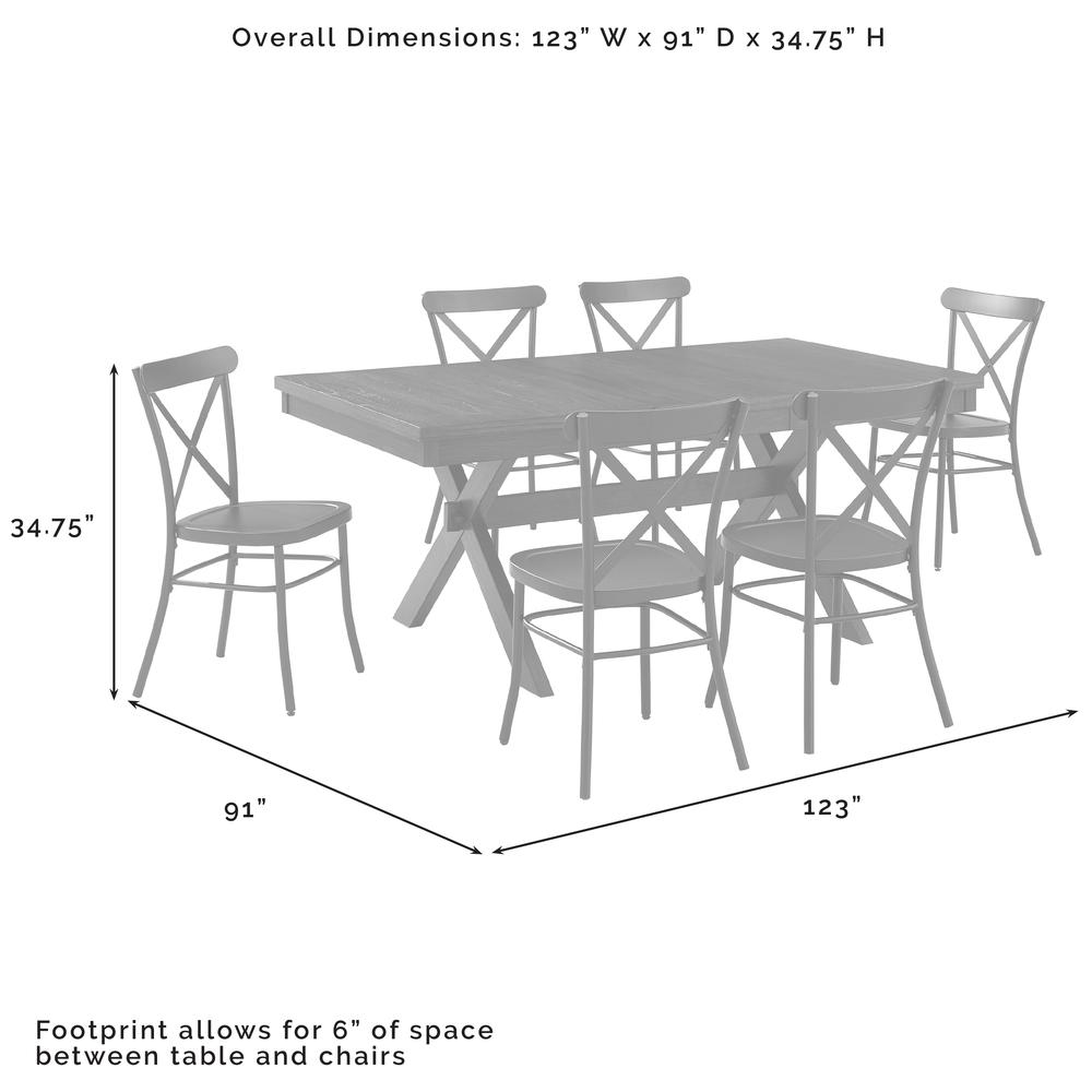 Hayden 7-Piece Dining Table Set For 6 W/Camille Chairs - Table & 6 Chairs