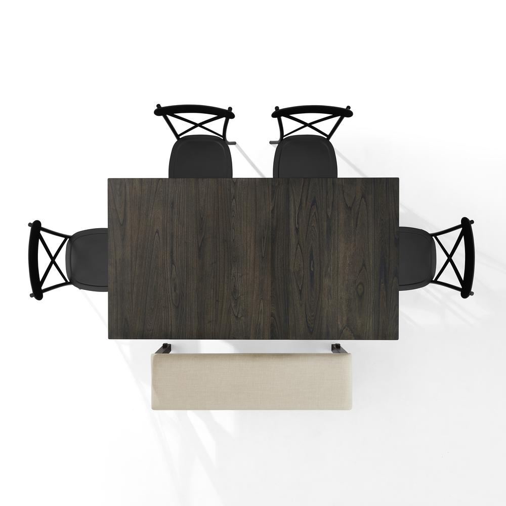 Hayden 6-Piece Dining Table Set For 7 W/Camille Chairs, Table, Bench, & 4 Chairs