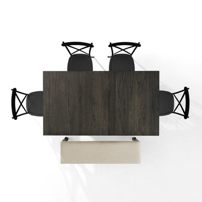 Hayden 6-Piece Dining Table Set For 7 W/Camille Chairs, Table, Bench, & 4 Chairs