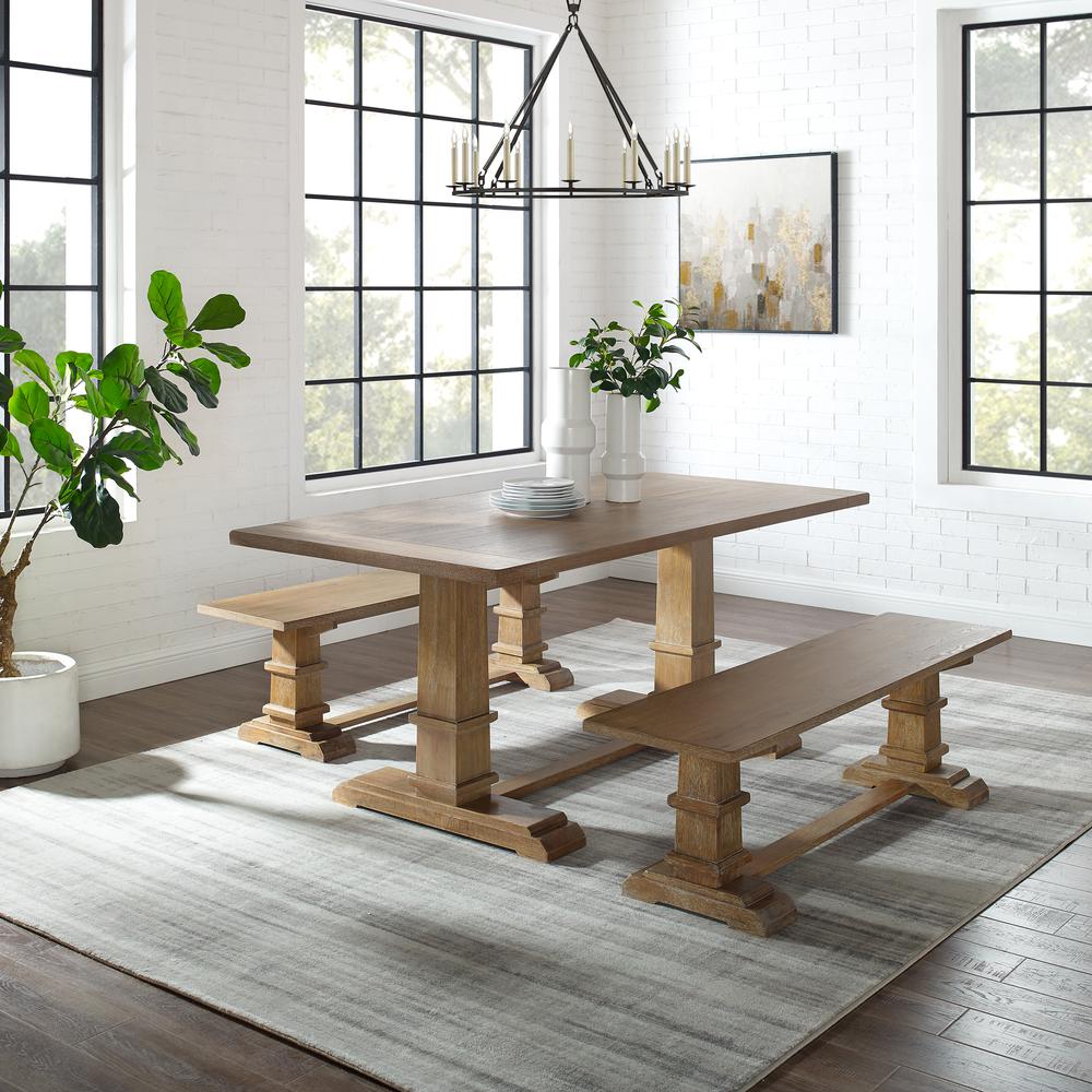 Joanna 3-Piece Dining Table Set For 6 - Table & 2 Benches