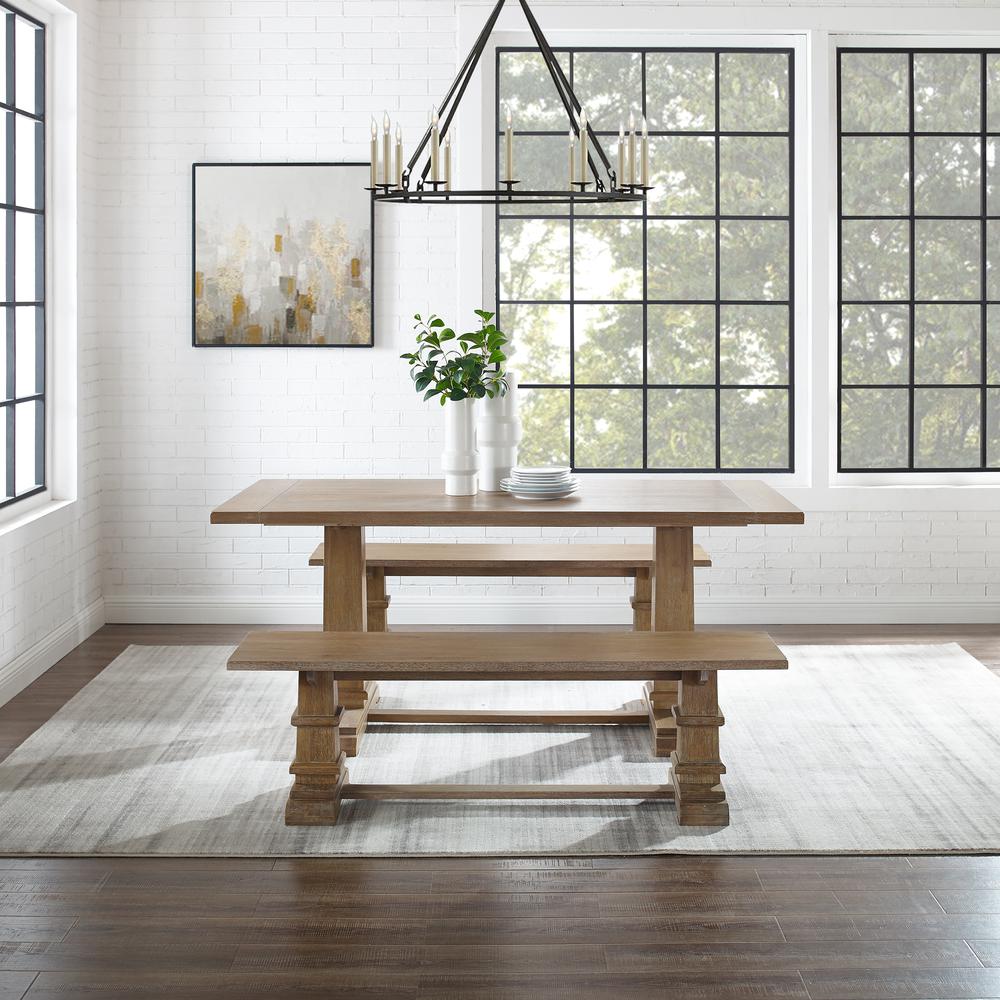 Joanna 3-Piece Dining Table Set For 6 - Table & 2 Benches