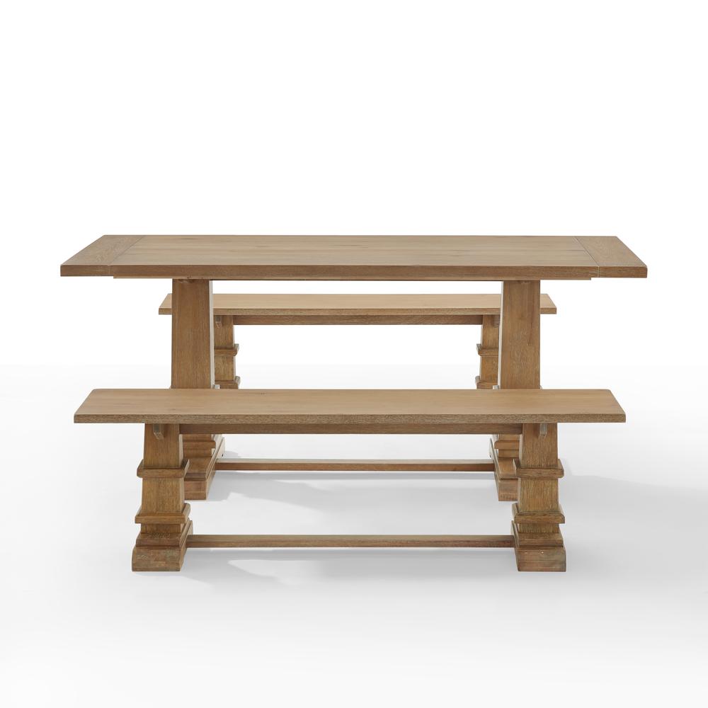 Joanna 3-Piece Dining Table Set For 6 - Table & 2 Benches