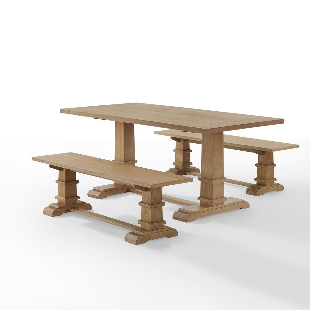 Joanna 3-Piece Dining Table Set For 6 - Table & 2 Benches