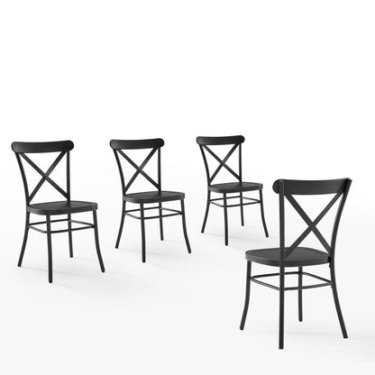 Camille 4-Piece Metal Dining Chair Set - 4 Chairs