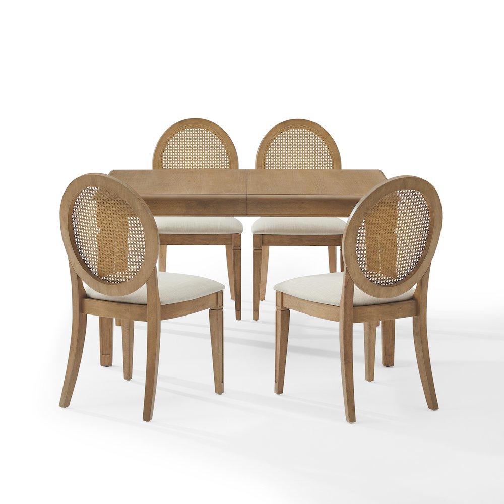 Katia 5Pc Dining Table Set For 4 Cane-Back Chairs - Table & 4 Cane-Back Chairs
