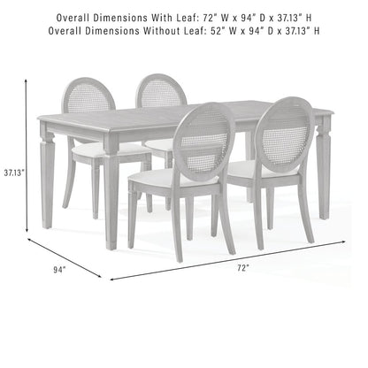 Katia 5Pc Dining Table Set For 4 Cane-Back Chairs - Table & 4 Cane-Back Chairs