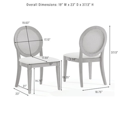 Katia 5Pc Dining Table Set For 4 Cane-Back Chairs - Table & 4 Cane-Back Chairs