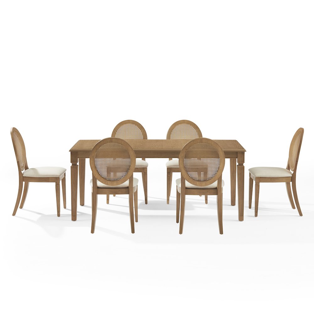 Katia 7Pc Dining Table Set For 6 Cane-Back Chairs - Table & 6 Cane-Back Chairs