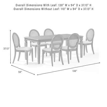 Katia 7Pc Dining Table Set For 6 Cane-Back Chairs - Table & 6 Cane-Back Chairs