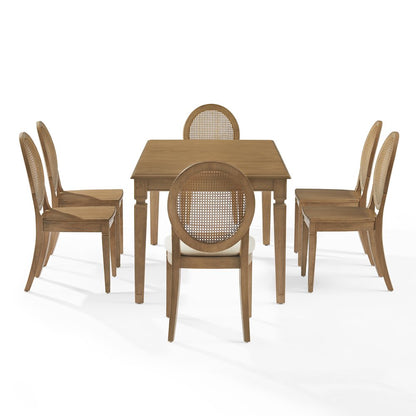 Katia 7Pc Dining Set With Table, 4 Cane-Back Chairs, & 2 Cane-Back Chairs