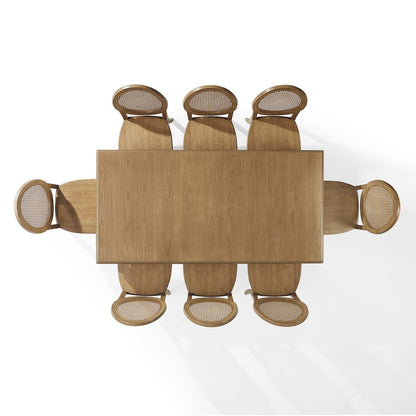 Katia 9-Piece Dining Table Set For 8 With 8 Cane-Back Chairs & Table