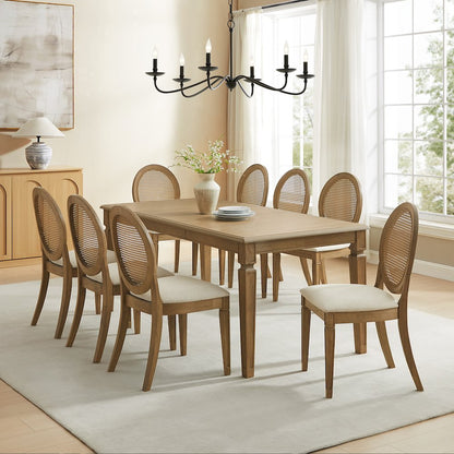 Katia 9Pc Dining Table Set For 8 Cane-Back Chairs - Table & 8 Cane-Back Chairs