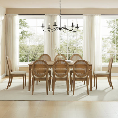 Katia 9Pc Dining Table Set For 8 Cane-Back Chairs - Table & 8 Cane-Back Chairs