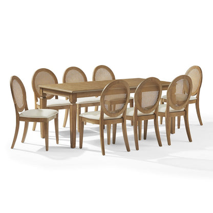 Katia 9Pc Dining Table Set For 8 Cane-Back Chairs - Table & 8 Cane-Back Chairs