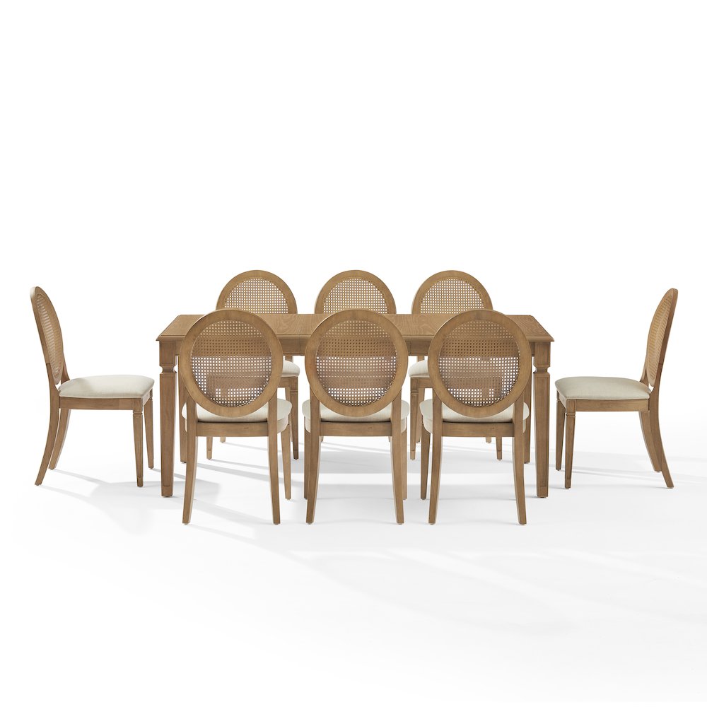 Katia 9Pc Dining Table Set For 8 Cane-Back Chairs - Table & 8 Cane-Back Chairs