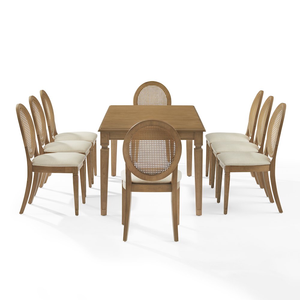 Katia 9Pc Dining Table Set For 8 Cane-Back Chairs - Table & 8 Cane-Back Chairs