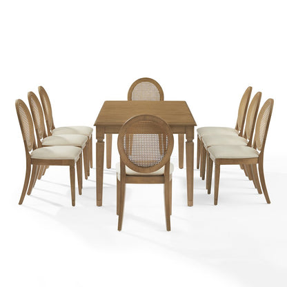 Katia 9Pc Dining Table Set For 8 Cane-Back Chairs - Table & 8 Cane-Back Chairs