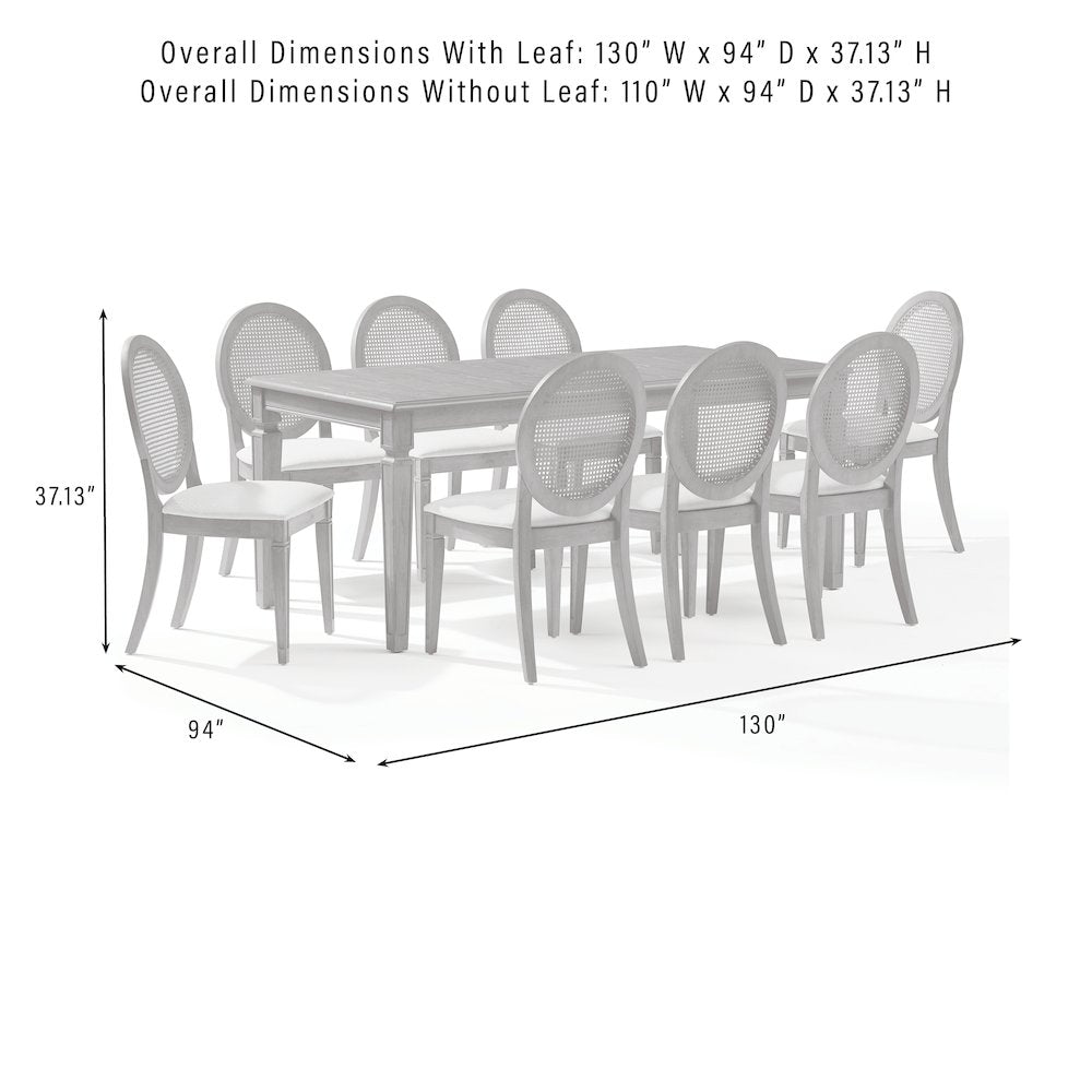 Katia 9Pc Dining Table Set For 8 Cane-Back Chairs - Table & 8 Cane-Back Chairs