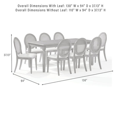 Katia 9Pc Dining Table Set For 8 Cane-Back Chairs - Table & 8 Cane-Back Chairs