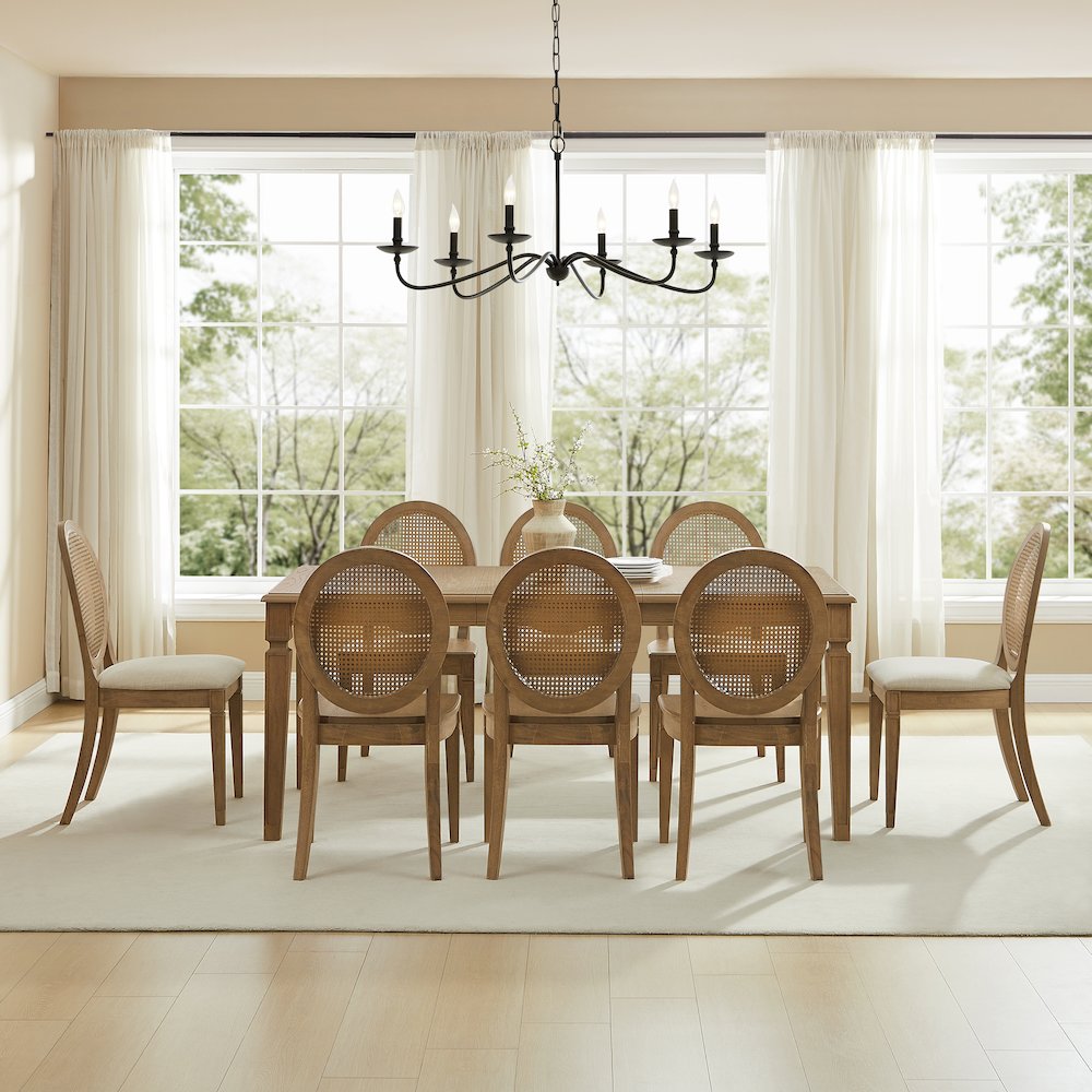 Katia 9Pc Dining Set With Table, 6 Cane-Back & 2 Cane-Back Chairs