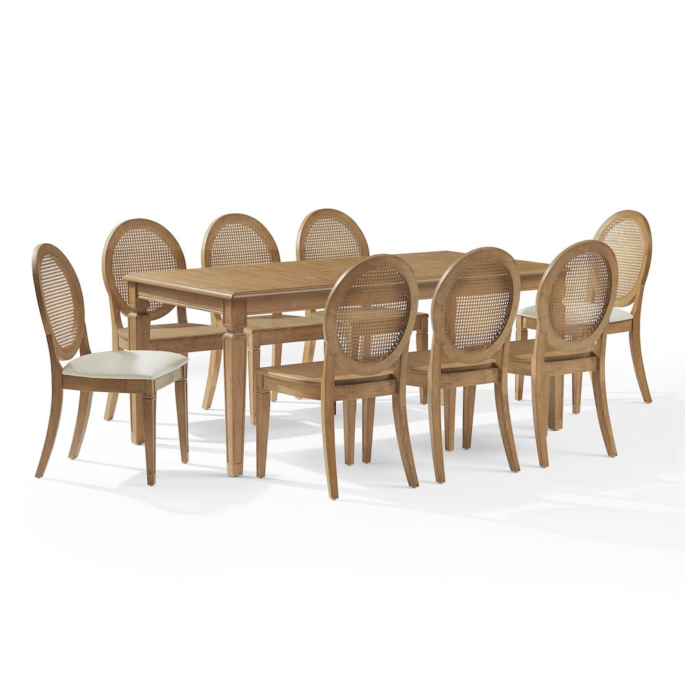 Katia 9Pc Dining Set With Table, 6 Cane-Back & 2 Cane-Back Chairs