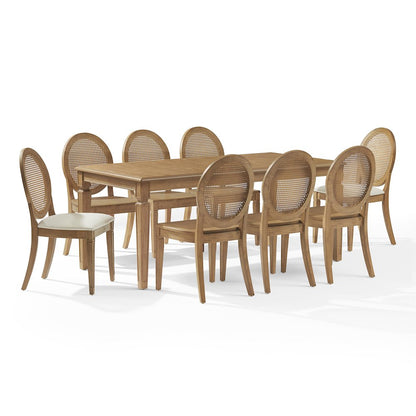 Katia 9Pc Dining Set With Table, 6 Cane-Back & 2 Cane-Back Chairs