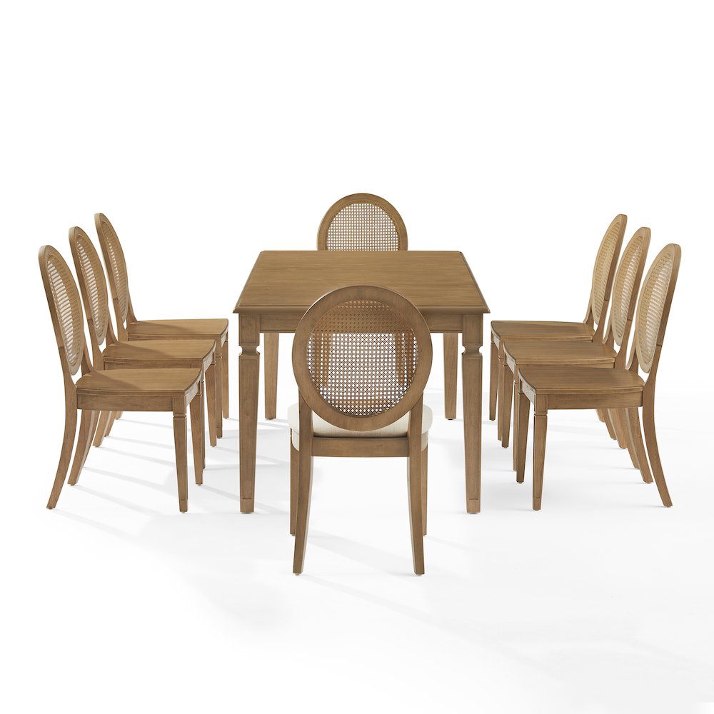 Katia 9Pc Dining Set With Table, 6 Cane-Back & 2 Cane-Back Chairs