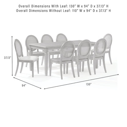 Katia 9Pc Dining Set With Table, 6 Cane-Back & 2 Cane-Back Chairs