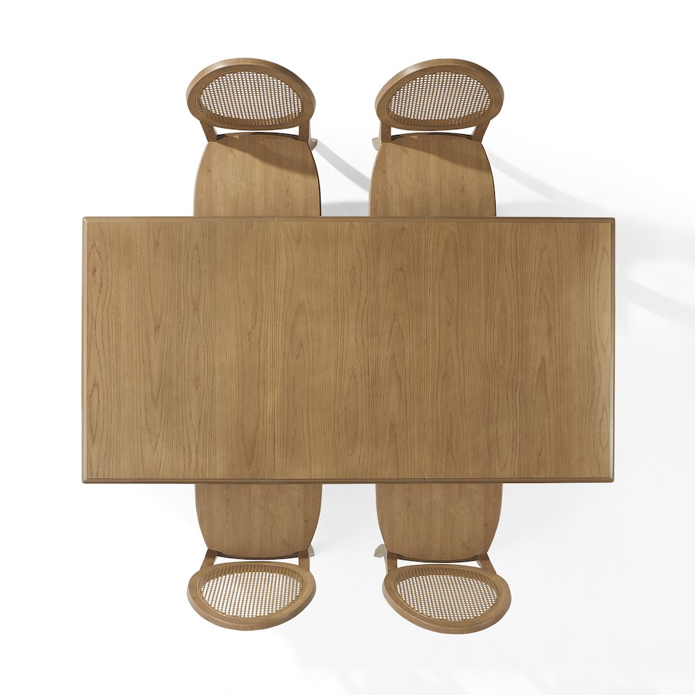 5-Piece Dining Table Set For 4 With Cane-Back Chairs, Table, 4 Cane-Back Chairs