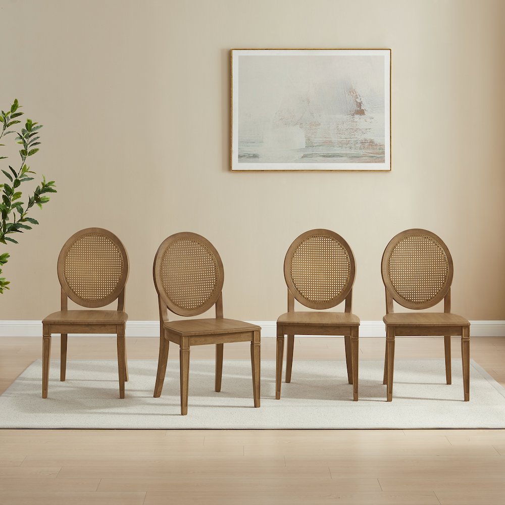 Katia 4-Piece Cane-Back Dining Chair Set - 4 Cane-Back Chairs