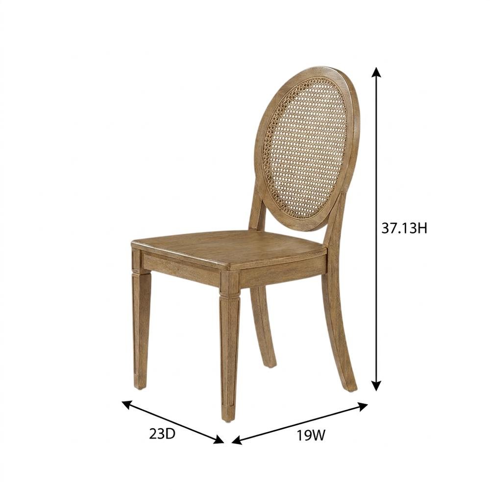 Set of 4 Cane-Back Dining Chairs with Wooden Frame and Comfort Seats