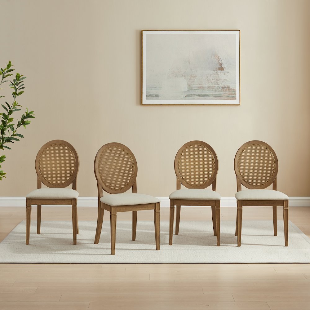 Katia 4-Piece Cane-Back Dining Chair Set - 4 Cane-Back Chairs