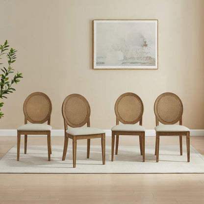 Katia 4-Piece Cane-Back Dining Chair Set - 4 Cane-Back Chairs