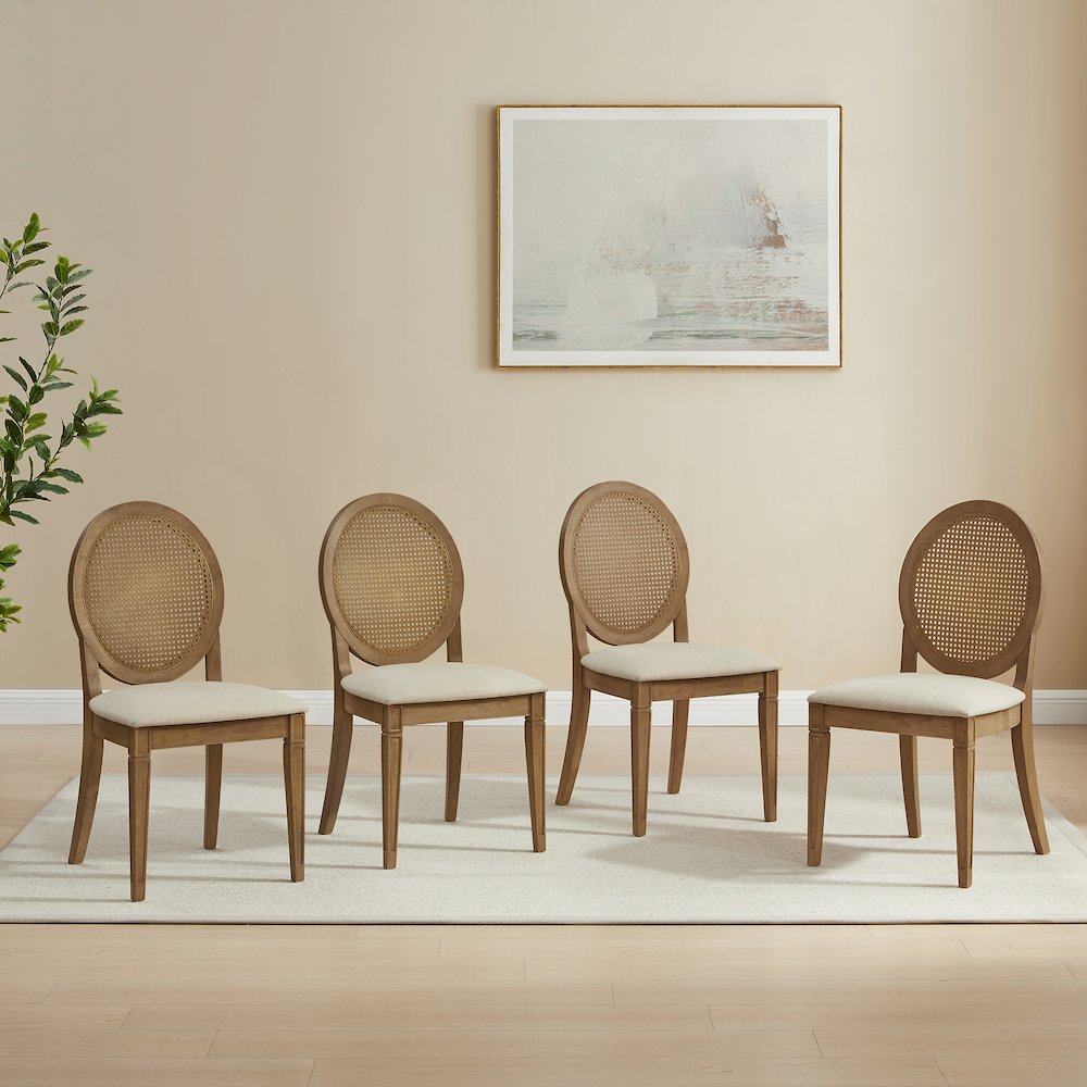 Katia 4-Piece Cane-Back Dining Chair Set - 4 Cane-Back Chairs
