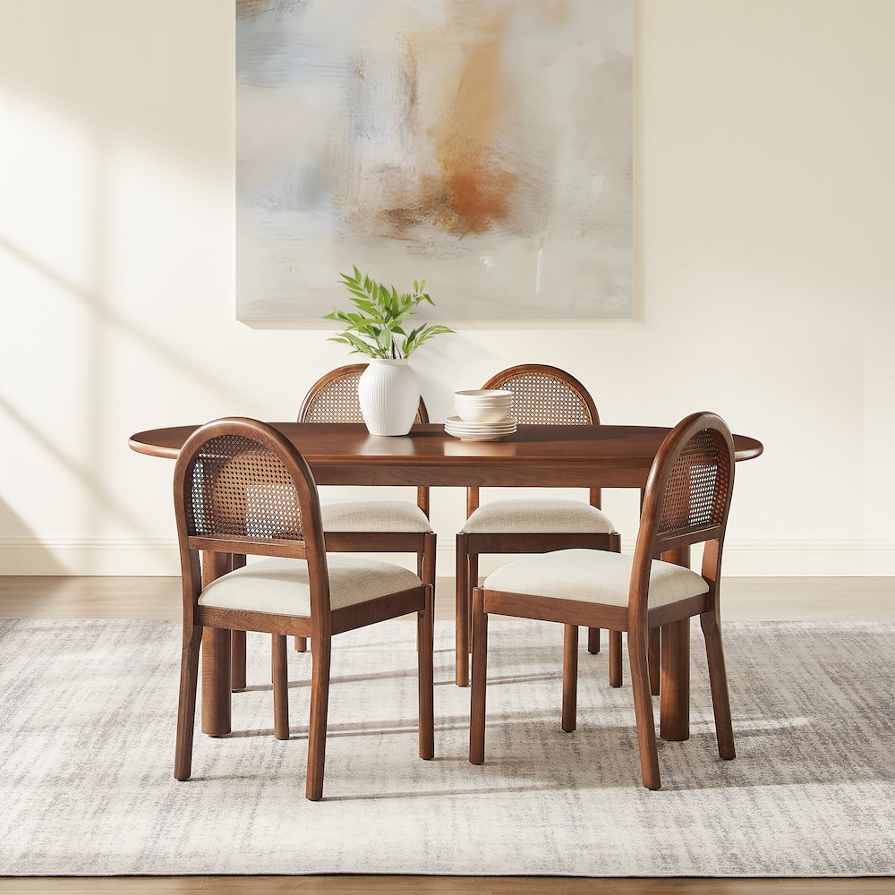 Kennedy 5-Piece Dining Table Set For 4 - Table & 4 Chairs