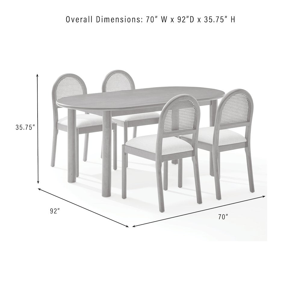 Kennedy 5-Piece Dining Table Set For 4 - Table & 4 Chairs