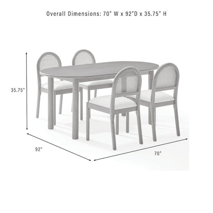 Kennedy 5-Piece Dining Table Set For 4 - Table & 4 Chairs