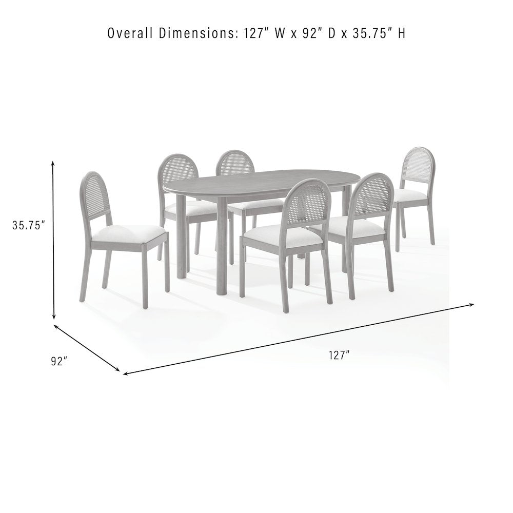 Kennedy 7-Piece Dining Table Set For 6 - Table & 6 Chairs