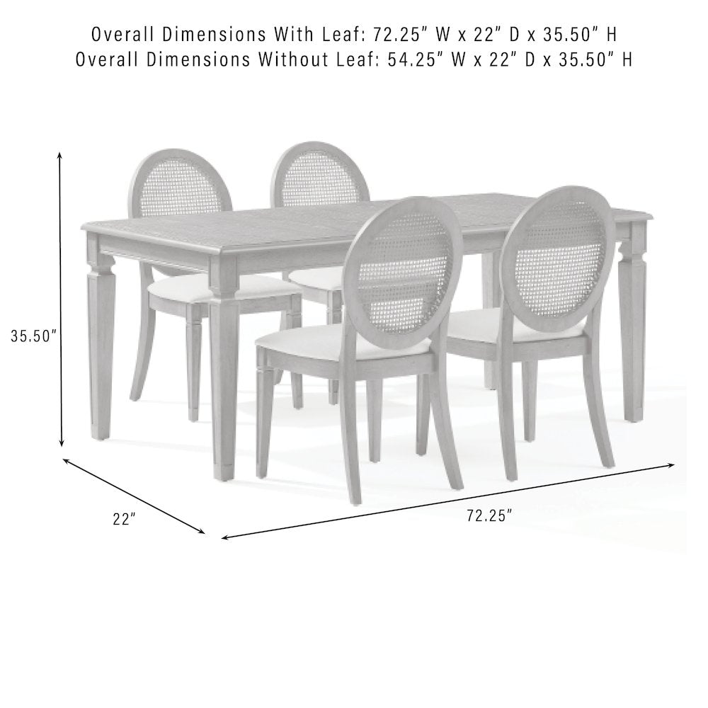 Alessia 5-Piece Dining Table Set For 4 - Table & 4 Chairs