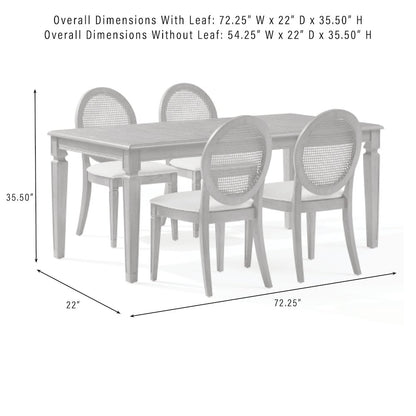Alessia 5-Piece Dining Table Set For 4 - Table & 4 Chairs