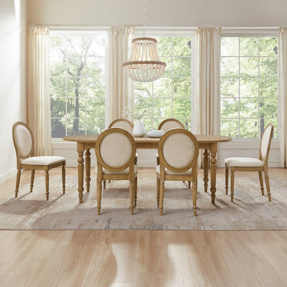 Daphne 7-Piece Dining Set For 6 Rustic Brown/Crème - Table & 6 Chairs