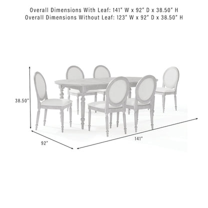 Daphne 7-Piece Dining Set For 6 Rustic Brown/Crème - Table & 6 Chairs