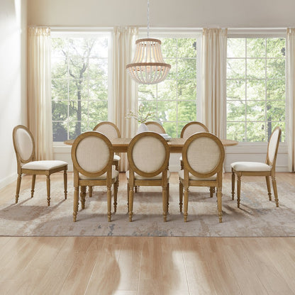 Daphne 9-Piece Dining Set For 8 Rustic Brown/Crème - Table & 8 Chairs