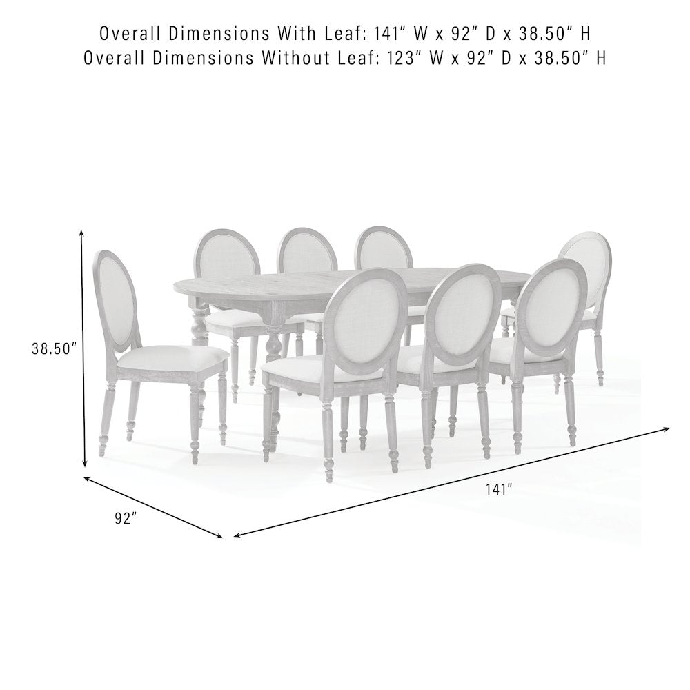 Daphne 9-Piece Dining Set For 8 Rustic Brown/Crème - Table & 8 Chairs