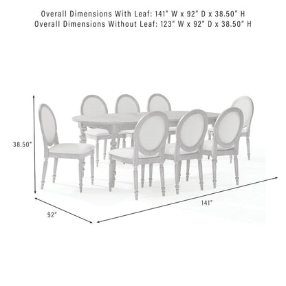 Daphne 9-Piece Dining Set For 8 Rustic Brown/Crème - Table & 8 Chairs