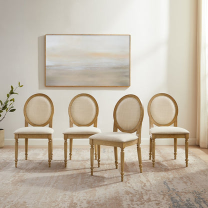 Daphne 4-Piece Dining Chair Set Rustic Brown/Crème - 4 Chairs