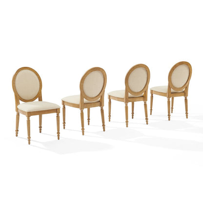 Daphne 4-Piece Dining Chair Set Rustic Brown/Crème - 4 Chairs