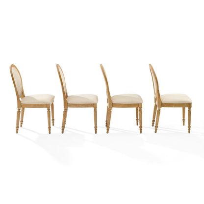 Daphne 4-Piece Dining Chair Set Rustic Brown/Crème - 4 Chairs